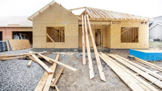 New home under construction. (Dan Reynolds Photography/Getty Images)