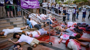 Far-Left Israelis Occupy Entrance of Religious Zionism Party Headquarters