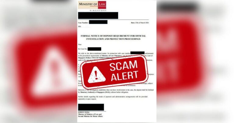 Police Warn of Impersonation Scams Involving Ministry of Law Officials; At Least $8.5 Million Lost