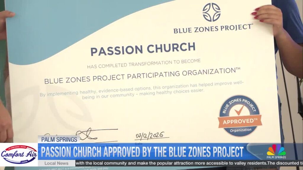Passion Church Earns Blue Zones Project Approved Status in Palm Springs, Promoting Community Health and Wellness