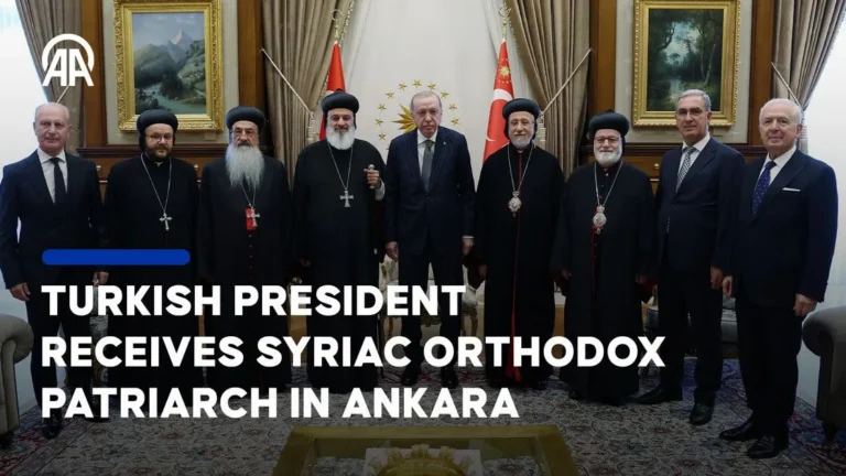 Turkish President Erdogan receives Syriac Orthodox Patriarch Mor Ignatius Aphrem II Karim in Ankara, Turkey