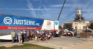 Latter-day Saint Volunteers in Cedar Park, Texas, Help Unload 40,000 Pounds of Donated Food for Local Food Pantries