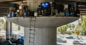 A Man Builds a Home on a Highway in Los Angeles Amid Housing Crisis