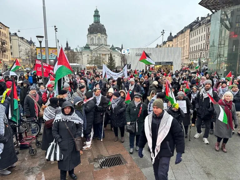 Hundreds Rally in Sweden to Protest Israel’s Ceasefire Violations in Gaza