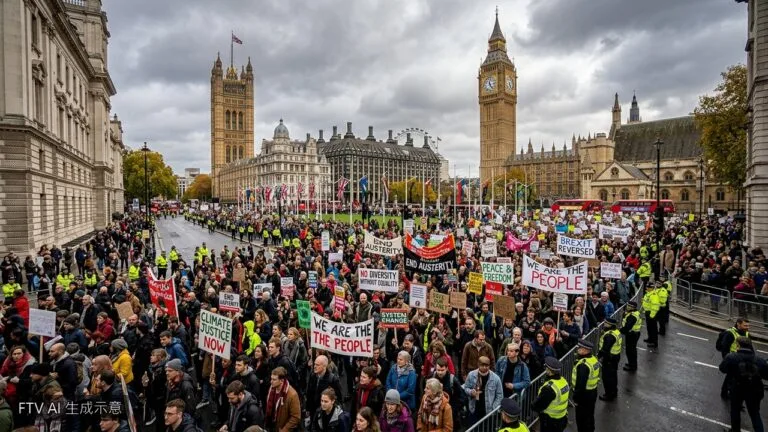 Thousands of Palestinians march in London demanding an end to Israel’s airstrikes on Gaza