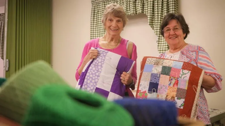 Patchwork Ladies of Green Tree Church of the Brethren Craft Blankets for Local Charities