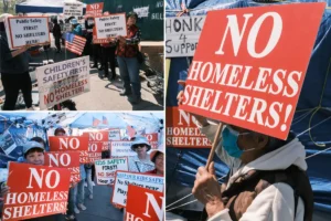 Dozens of Brooklyn residents protest proposed homeless shelter by camping 24/7 on Coyle Street