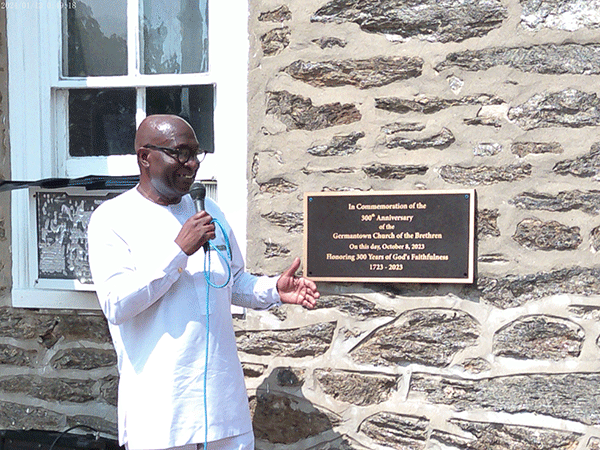 Germantown Church of the Brethren Dedicates 300th Anniversary Plaque
