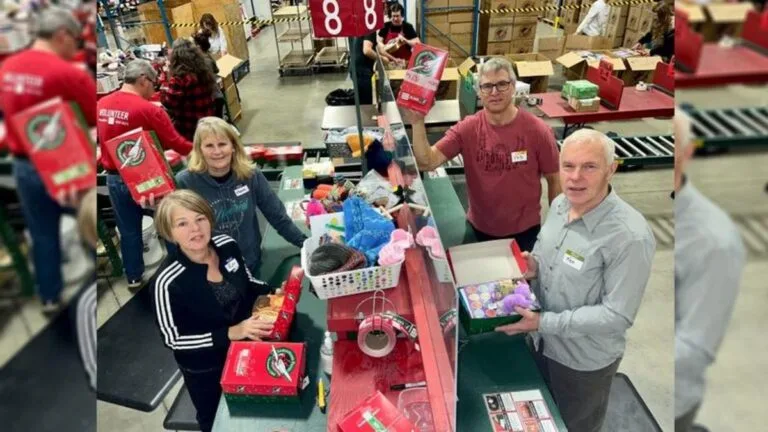 M.L. Volunteers Participate in Operation Christmas Child with Evangelical Free Church of Meadow Lake